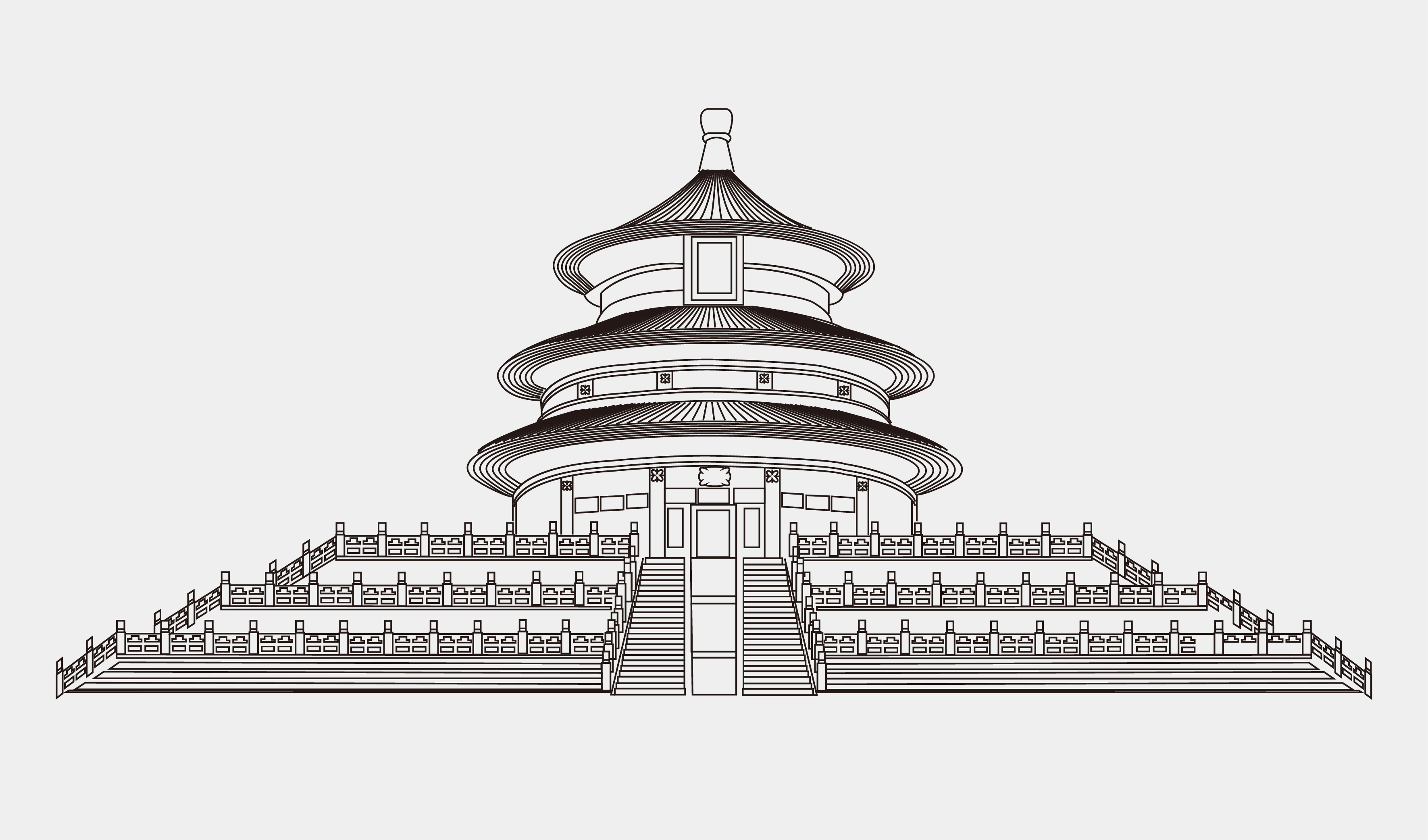 传统-背景天坛矢量插画